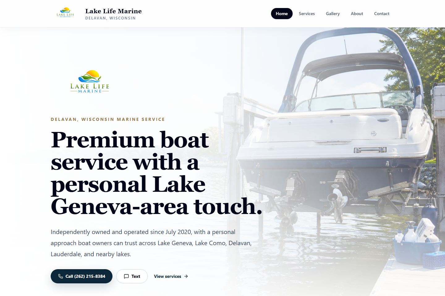 Lake Life Marine website home page